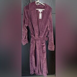 NWT Plush Purple Robe with Belt- Size Large